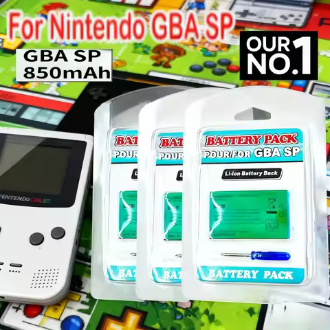 1-20pcs Rechargeable Li-ion Battery Pack GBA SP 3.7V 850mAh for Nintendo GBA SP Gameboy Advance SP R
