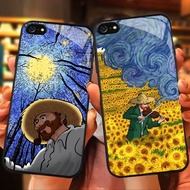 MK-103 Van gogh illustration Liquid HD Glass Casing for iPhone 6 6S 7 8 Plus SE X XS XR Max