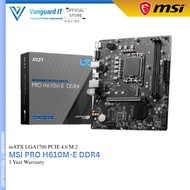 [ MSI MOTHERBOARD PRO H610M-E ] DDR4 DDR4 Intel H610 Chipset Motherboard