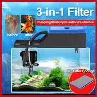 3 in 1 Filter For Aquarium Oxygen Pump with 8D Filter cotton aquarium accessories12/15/20/45W