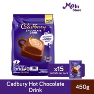 Cadbury 3 In 1 Hot Chocolate Drink Powder Chocolatey and Milky Taste, 450g