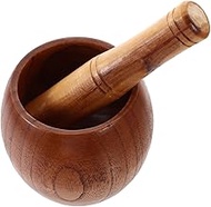 BIUDECO 1 Set Garlic Masher Spices Pestle for Kitchen Grinding Bowl for Home Pestle with Mortar Seasoning Pestle Spice Pestle Garlic Crusher Crush Pot for Kitchen Manual Ginger Wood