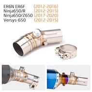 Motorcycle Versys650 ER6N Ninja650 Z650 Exhaust Middle Link Pipe Fitting 51mm Exhaust Muffler