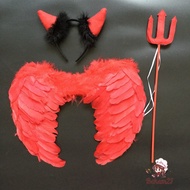 Di halloween angel costume angel wings and headband white feather angel wings costume accessory set