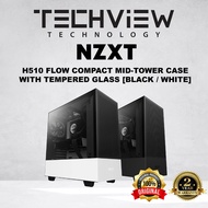 NZXT H510 Flow Compact Mid-Tower Case with Tempered Glass [BLACK / WHITE]