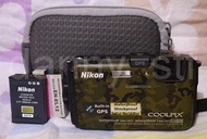 防水相機之選👍🏻Nikon COOLPIX AW100 迷彩色 防水 防震 防寒 防塵 潛水 內建GPS 三防相機 (Mon有較大黑角情況) 合工程/惡劣環境/戶外拍攝