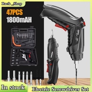 47Pcs Cordless Electric Screwdriver Drill 3.6V Rechargeable Cordless Drill Machine Speed Control Drilling Power Repair Tool PC Hand Drill Screw Driver