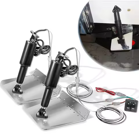 15101-104 9' X 12' Standard Trim Tab Kit 12V with Double Rocker Switch for Boat Size 16ft to 25ft