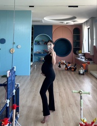 Lily legging ขาบาน รุ่น Global Fit - Crop เลกกิ้งคนท้องขาบาน Crop Flare maternity leggings