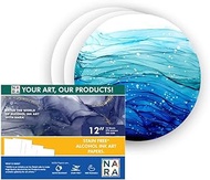 NARA Alcohol Ink Paper | White | 12" Diameter Circle | 275 microns/200 GSM | 10 Sheets | Medium+ Paper | Paper for Alcohol Ink Art Painting | 100% Stain-Free