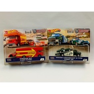 HOT WHEELS TEAM TRANSPORT FERRARI 250 GTO PORSCHE 934.5 962 '72 PLYMOUTH CUDA FUNNY CAR MAZDA RX-3
