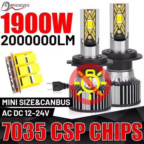 1900W H7 LED Car Headlight H4 H11 Bulb 9012 H3 H8 H9 9005 9006 880 H27 LED Auto Lamp 6K 12V 7035 CSP