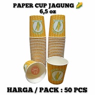 Contents: 50 SET JASUKE PACKAGE paper cup 6.5oz + LID + SPOON corn pop sweet corn popcorn paper cup 