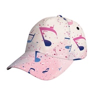 SPORTS THEME Digital Printed Full Color Custom Baseball Cap, Music Notes + "Flexible Notes" Slogan, 