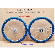 20x1.35 FREE FREEWHEEL , PASANG SIAP rim - rim 20"  ber sticker basikal , tayar 20x1.35 . Terus pasa