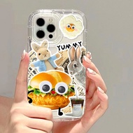Good case 🔥COD🔥Cute Cartoon Hamburger Bunny Clear Couples Phone Case Compatible For Samsung Galaxy A55 5G A50 A34 A54 A14 A53 A22 A71 A10S A32 A12 A04 A50s A51 A31 A21S A20S A30s A04E A52s A04s A23 A52 A03 A20 A13 A11 A03s A30 Soft TPU Transparent AirBa