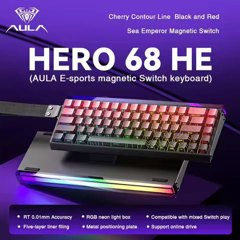 AULA HERO 68HE Magnetic Switch Keyboard RGB Mechanical Gaming Keyboard Rapid Trigger 8K Return Wired