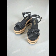 莉亞精品♡CHANEL 編織厚底涼鞋 尺碼36 近新閒置