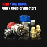JPK【Ready Stock】R134A High Low Quick Coupler Connector Adapters Type AC Manifold Gauge Auto Set for A/C Manifold Gauge Brass Adapter