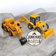 [PRELOVED] Construction Vehicle Toy Set – 2 Mini Backhoe Loaders - Exacavator Vehicles