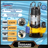 UNOFLOW / ATLANTIC  250W SEWAGE SUBMERSIBLE WATER PUMP V250F WITH AUTO FLOAT SWITCH - 6 MONTHS LOCAL