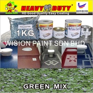 ( green mix ) diy Full Set Epoxy Colour Flake Coating ( 1KG FLAKE / 1L PRIMER / 1L CLEAR COAT ) Toilet Floor Slab Leakin