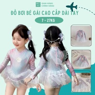 Newest Girls Long Sleeve Sunscreen Swimsuit 2026 code BG-135 (With hat)