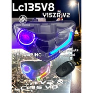 Y15ZR V2 LC135 V8 HEAD LAMP CUSTOM LED EAGLE EYE LED RAINBOW TST RACINg