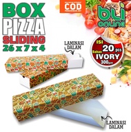 Box pizza sliding 26 x 7 x 4 / isi 20pcs / Box Pizza Panjang / Box Pizza persegi / Kotak Pizza / Dus