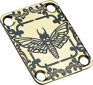 Guyker Guitar Neck Plate, 4-Holes Stainless Steel Electric Guitar Bass Neck Joint Plate NeckPlate Re