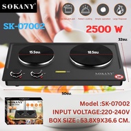 Sokany เตาไฟฟ้า2หัว หัวขดลวด electric stove เตาพกพา อุปกรณ์ห้องครัว กำลังไฟ 2000W