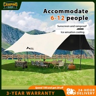 Camping Waterproof outdoor flysheet 5.2x4.5M Tent  Butterfly Shape Tarp Flysheet black Coating