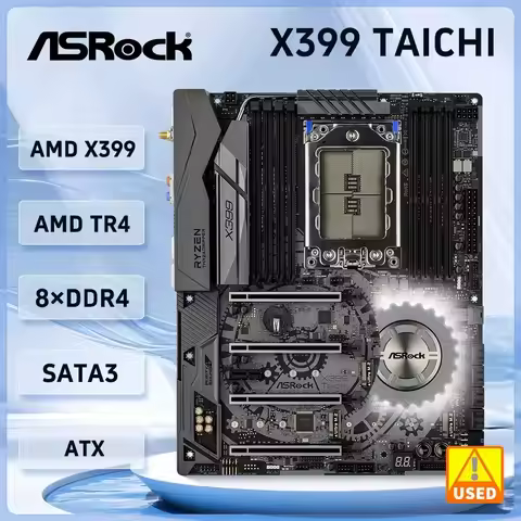 AMD X399 Motherboard ASRock X399 Taichi Socket TR4 8×DDR4 128GB PCI-E 3.0 M.2 USB3.1 ATX support AMD