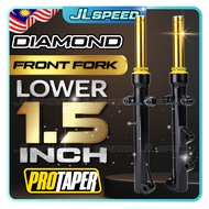 PROTAPER Diamond Black Front Fork Depan Assy Gold Tube Siap Turun 1.5 Inch Pnp Y15 Y15ZR Y16 LC135 L