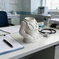 Nurse Uniform Shaped Pen Holder. Nurse's Day Gift. Desk Decor Pen Holder In Nurse White Coat Style. 