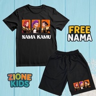 Latest Kpop Demon Hunters Golden Huntrix Children's Broadshorts T-Shirt with Free Name