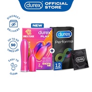 Durex Play 2in1 Vibrator Toy + Durex Performa Condoms 12s