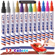 BEAUTYSTARTING 3mm Tip Colorful Permanent Paint Marker Waterproof White Paint Pen For Tire Rubber Fa