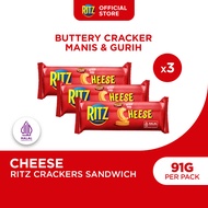 Ritz Crackers Cheese 91g (Paket isi 3) Crackers dengan Krim Rasa Keju