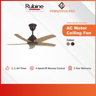 Rubine Ceiling Fan with 4 Speed AC Motor VENTO Series (RCF-VENTO42-5B / RCF-VENTO53-5B) - Available in 42/53 Inch