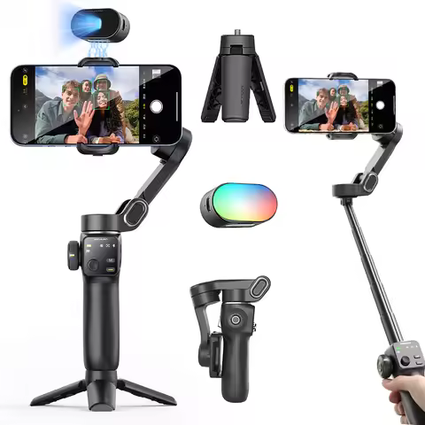 AOCHUAN Handheld Gimbal Stabilizer 3-Axis Smart V8 For Phone with Extension Rod Tripod Face Tracking