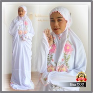 Mukena Terusan Jumbo Mukenah Terusan Bordir Timbul Mukena Lajuran Bordir Katun Rayon Adem Dewasa Ruk