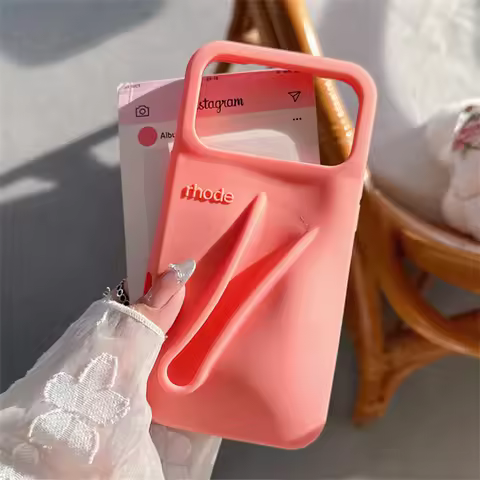 Makeup NEW Rhode no Lipstick Holder Phone Case for IPhone17 Air 11 12 13 14 15 16 Pro Max Plus Lip G