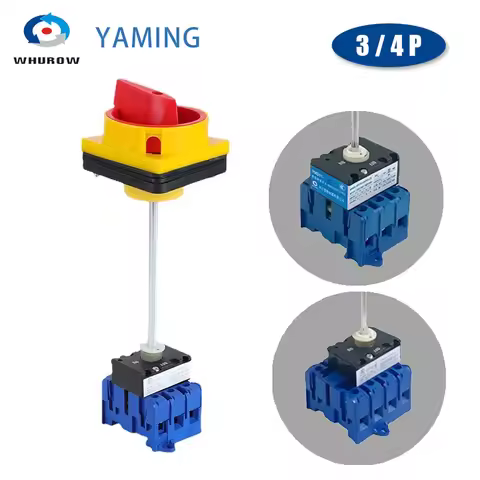 YMD11-B Series With Extension Pole Isolator Switch Pad-lock Panel DIN Rail Mount 3/4P On-off Rotary 