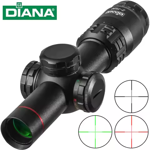 DIANA HD 2-7x20 Scope Mil Dot Scope Hunting Riflescope Scope Illumination Reticle Sight Rifle Scope 