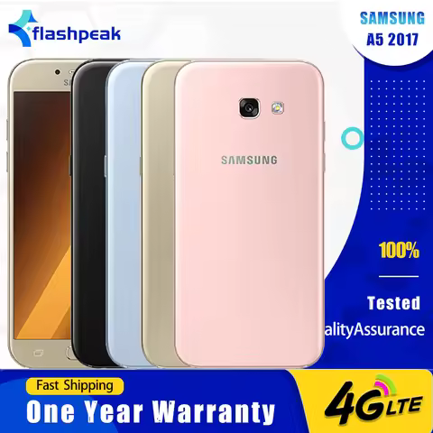 Original Samsung Galaxy A5 2017 A520F 4G Mobile Phone Single SIM 5.2'' 3GB RAM 32GB ROM CellPhone An