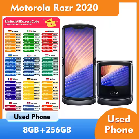 Motorola Razr 2020 5G SmartPhone 2142X876px RAM 8GB ROM 256GB 48MP Fingerprint Recognition Used Phon