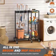 Tool Rack Floor Cleaning Storage Rack Indoor Rack Iron Art Sweeping Mop Garage Tidy-up Cross-Border 