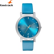 Fastrack Sunburn Watch - Aqua Blue Dial with Leather Strap for Women 6213SL04