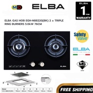 [FREE SHIPPING] ELBA Premium Built-in Gas Hob Safety Valve EGH-N8822G(BK) Temperead Glass Hob Dapur 